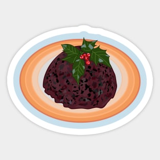 Christmas pudding cartoon illustration Sticker